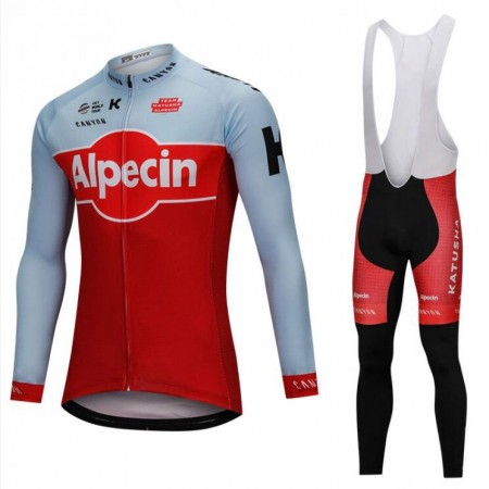 Tenue Cycliste Manches Longues et Collant à Bretelles 2018 Team Katusha Alpecin N001